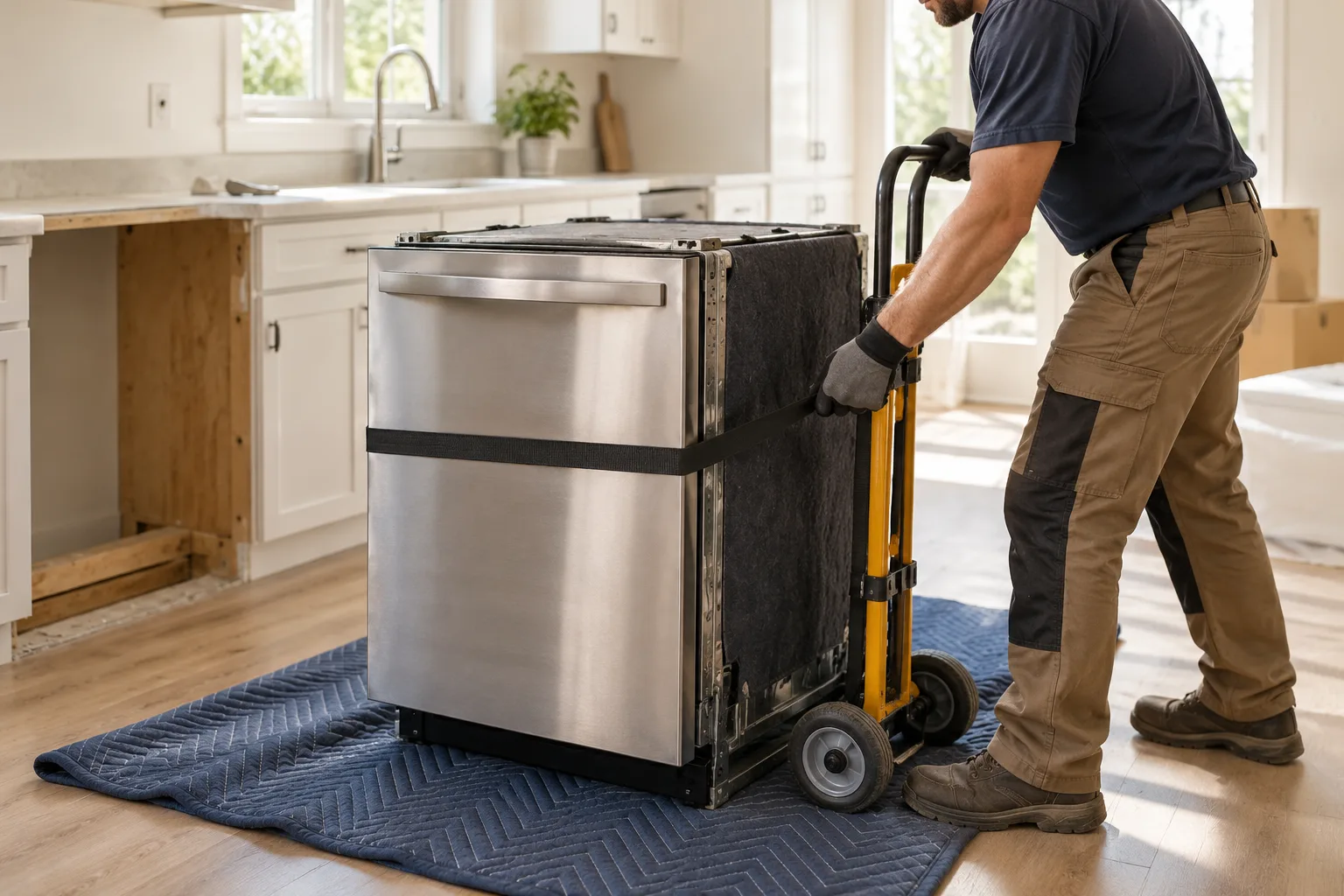 Dishwasher Removal service in progress