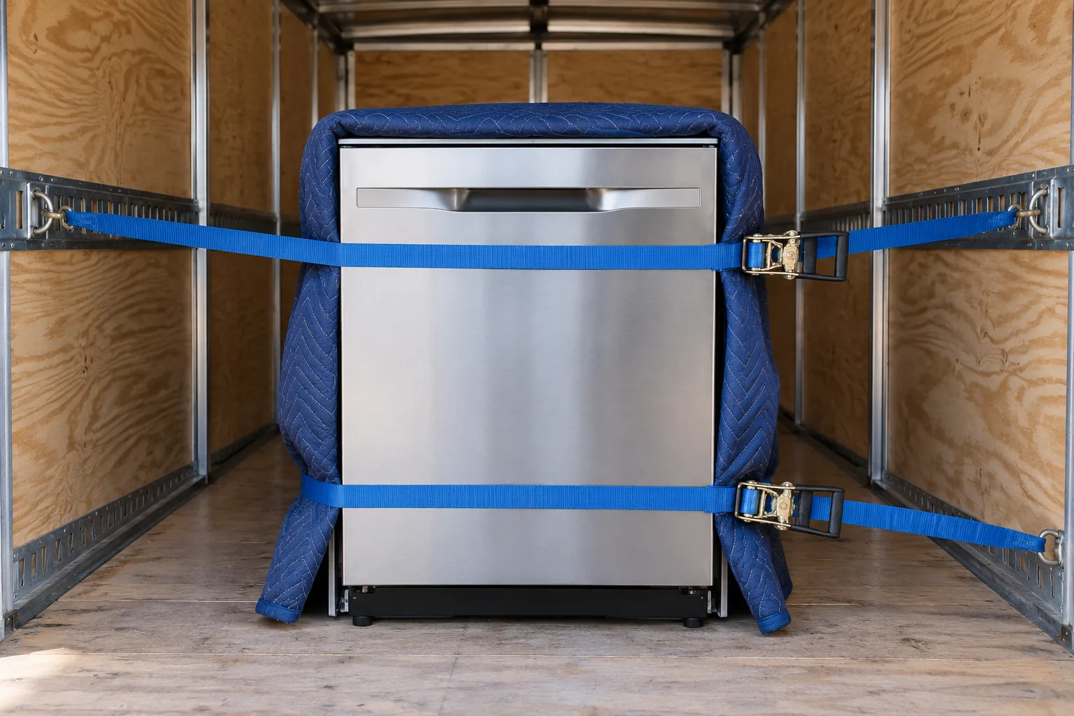 Prepared appliance secured for removal