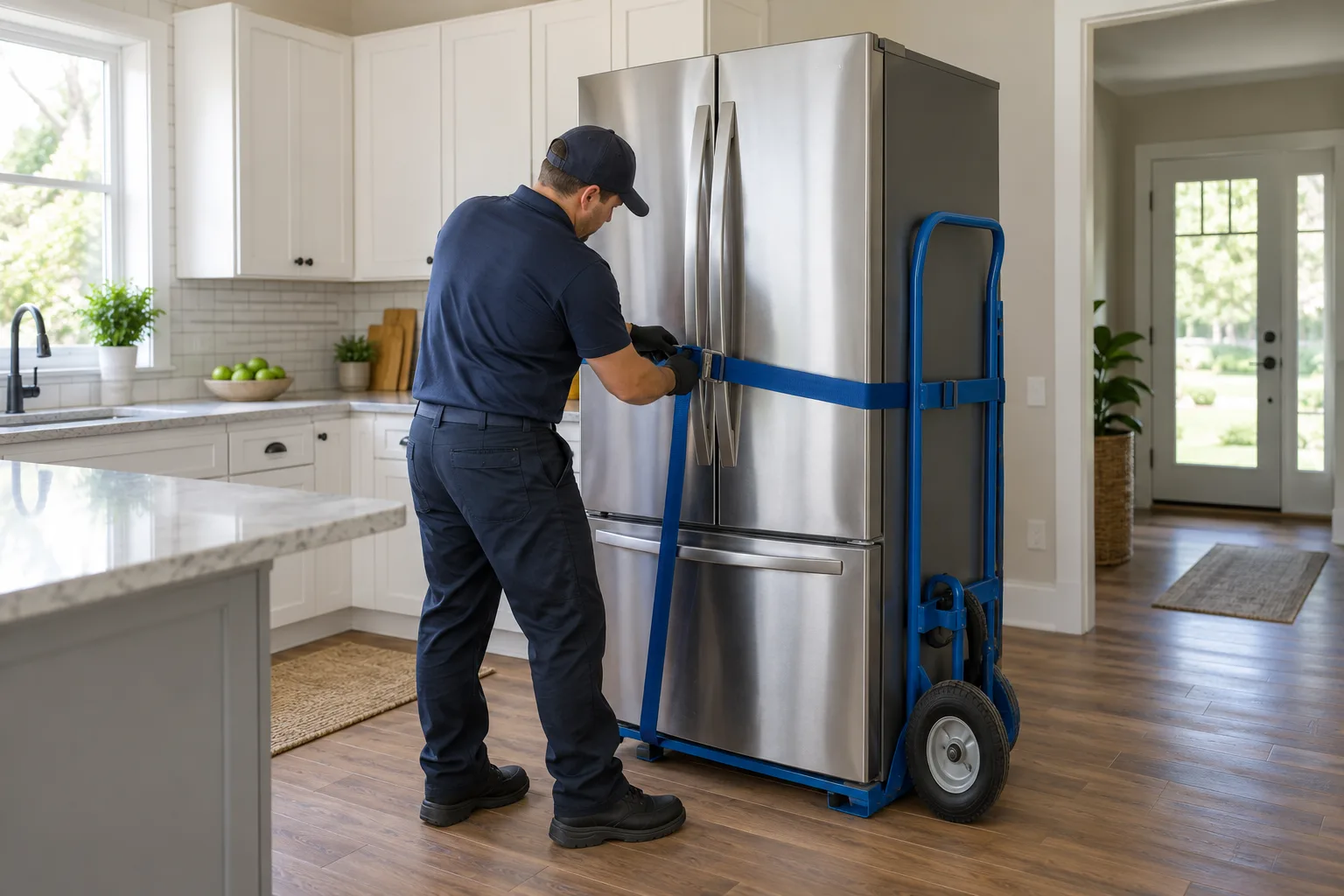 Refrigerator Removal service in progress