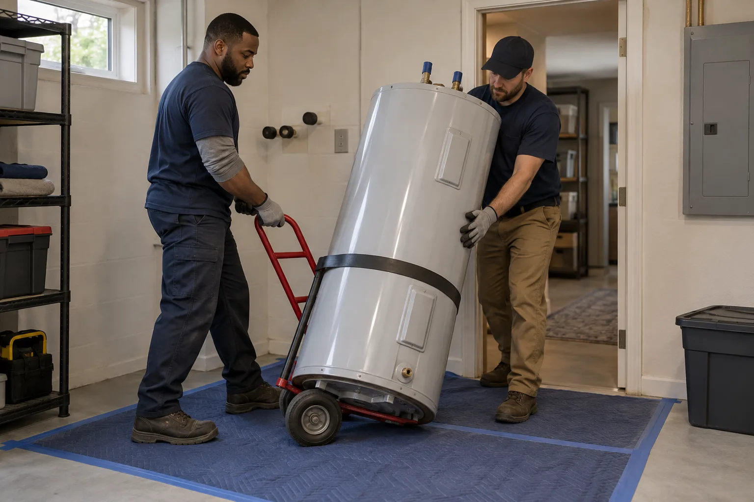 Water Heater Removal service in progress